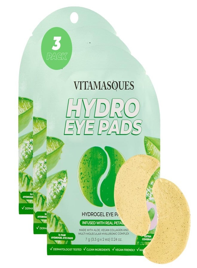 Vitamasques Hydrogel Eye Pads - Infused with Real Petals, Under Eye Mask, Birthday Gifts For Women, Reduce Dark Circles, Puffy Eyes, Undereye Bags, Wrinkles - Under Eye Patches (Pack of 3) - Image 1